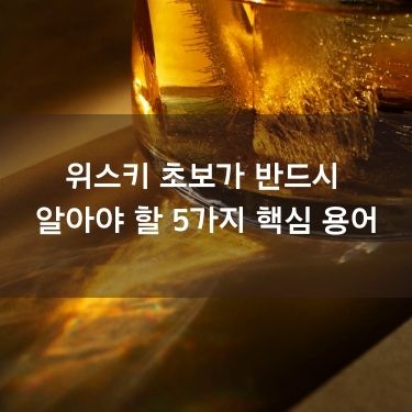 위스키 초보가 반드시 알아야 할 5가지 핵심 용어
