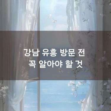 강남 유흥 방문 전 꼭 알아야 할 것